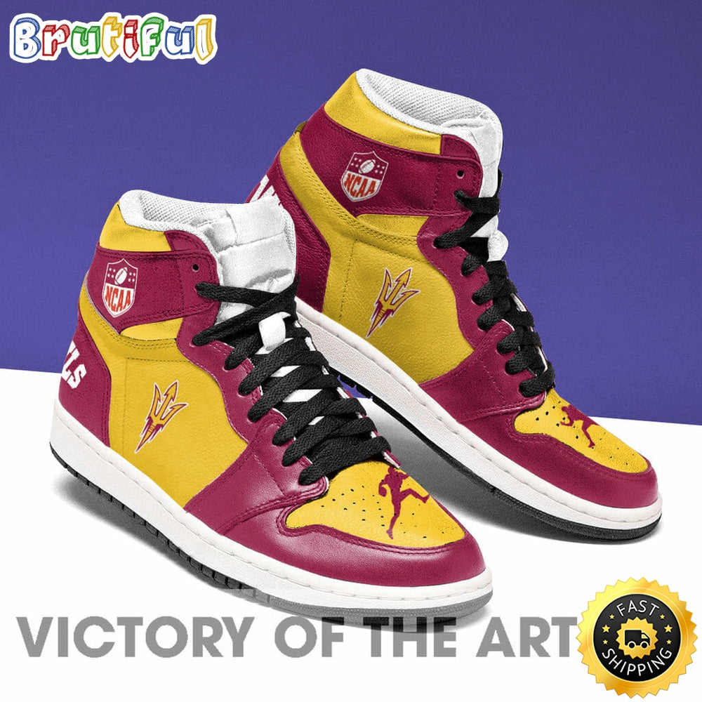 NCAA Arizona State Sun Devils Gold Air Jordan 1 High Sneakers