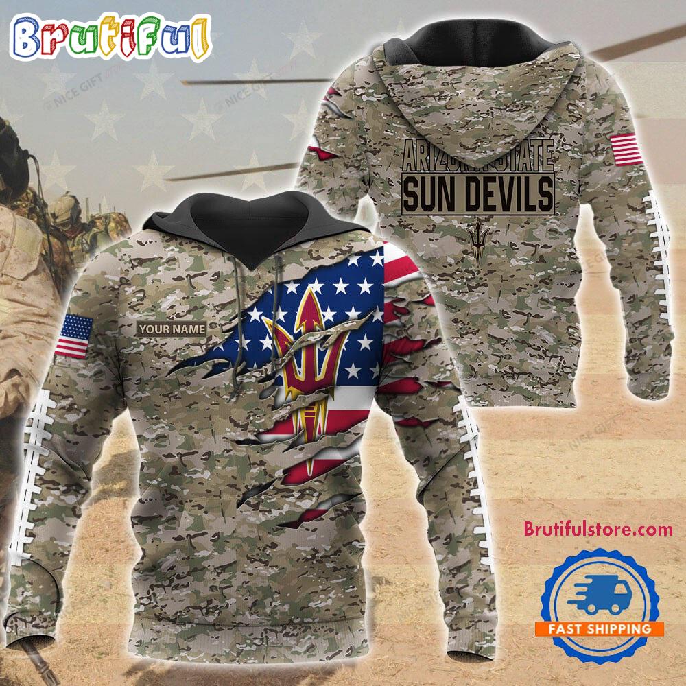 NCAA Arizona State Sun Devils Military Veterans Camouflage Hoodie
