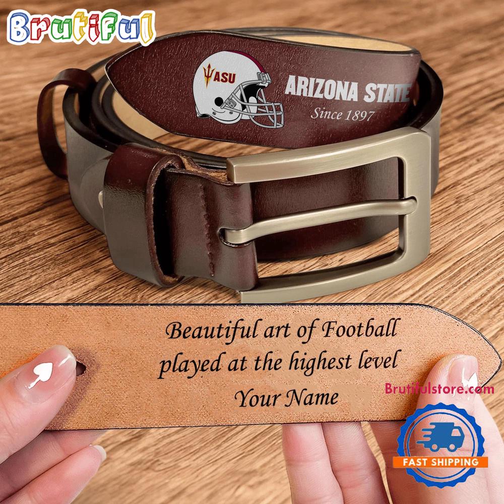 NCAA Arizona State Sun Devils Sport Logo Helmets Men’s Leather Belt
