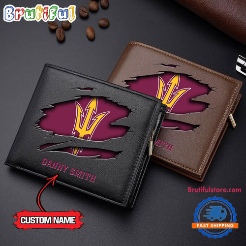 NCAA Arizona State Sun Devils Sporty Custom Men’s Leather Wallet