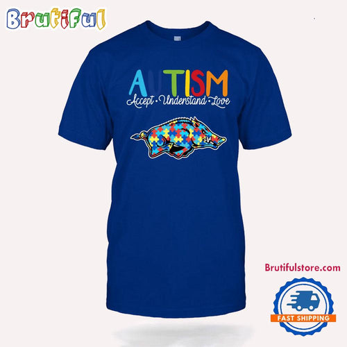 NCAA Arkansas Razorbacks Autism Accept Understand Love T-Shirt