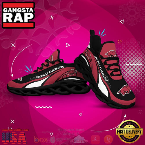 NCAA Arkansas Razorbacks Football Clunky Unique Design Max Soul Shoes Running Sneakers