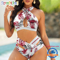 NCAA Arkansas Razorbacks Hawaiian Pattern Deisgn Women’s Bikini Set, Women’s Sporty Summer Bikini Set