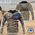 NCAA Arkansas Razorbacks Military Veterans Camouflage Hoodie