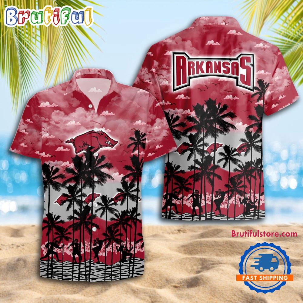 NCAA Arkansas Razorbacks Palm Tree Hawaiian Shirt