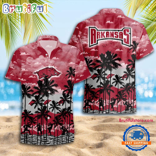 NCAA Arkansas Razorbacks Palm Tree Hawaiian Shirt