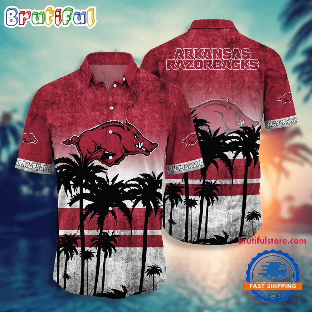 NCAA Arkansas Razorbacks Palm Tree Tropical Summer Beach Hawaiian Shirt