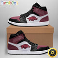 NCAA Arkansas Razorbacks Red White Air Jordan 1 High Sneakers