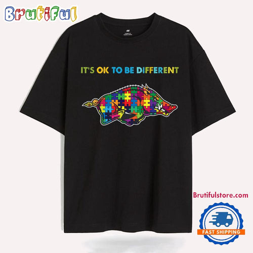 NCAA Arkansas Razorbacks Special Autism Awareness It’s Ok To Be Different T-Shirt
