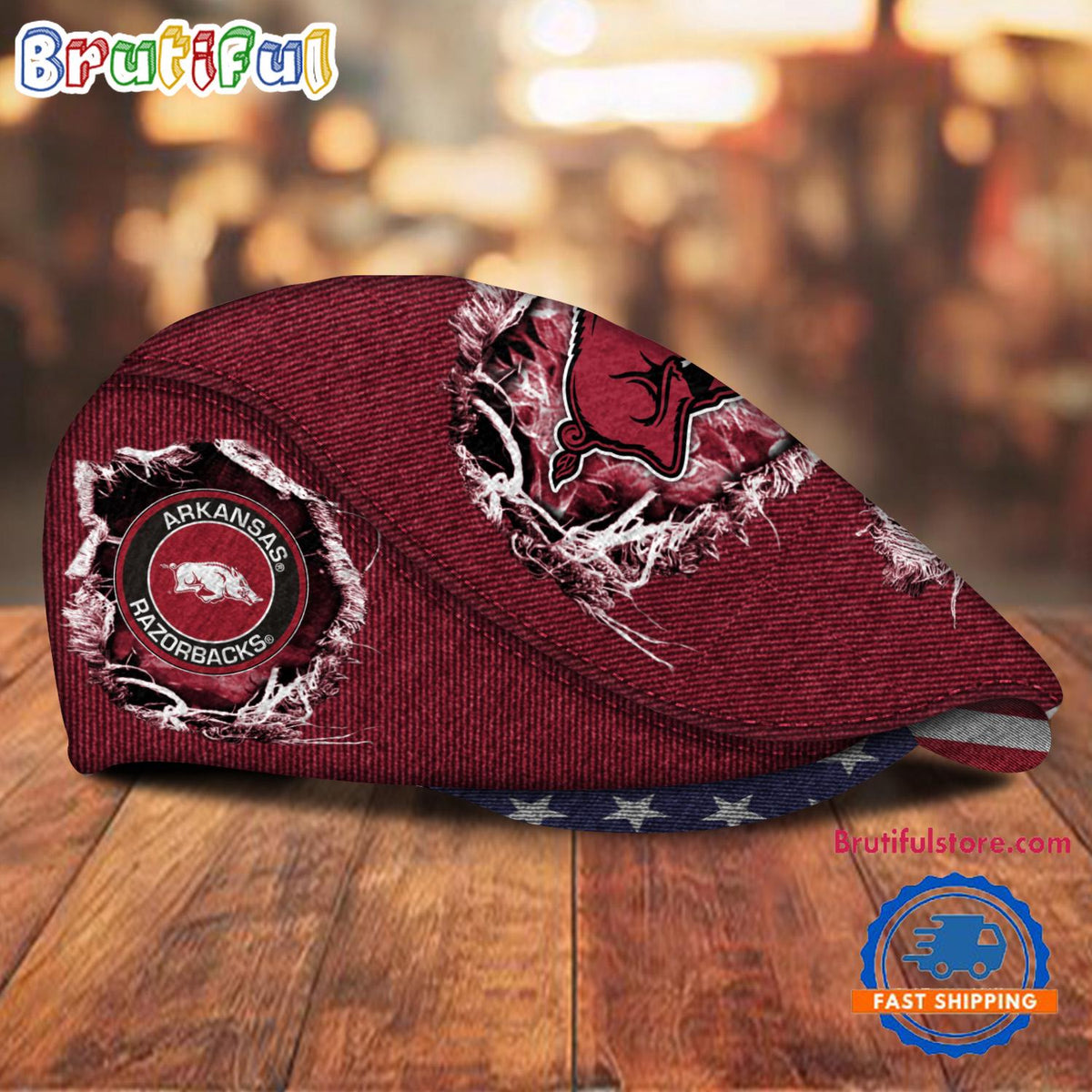NCAA Arkansas Razorbacks Sport Team Design Jeff Cap