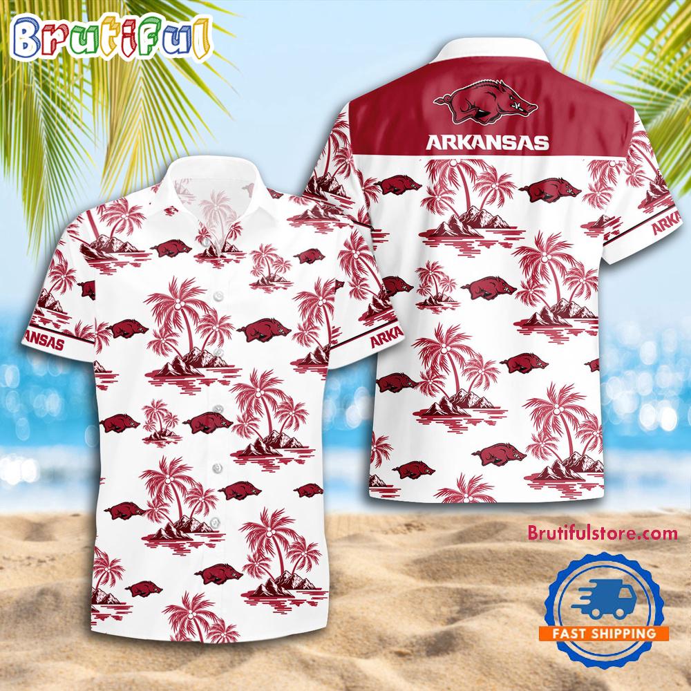 NCAA Arkansas Razorbacks Sporty Aloha Summer Hawaiian Shirt
