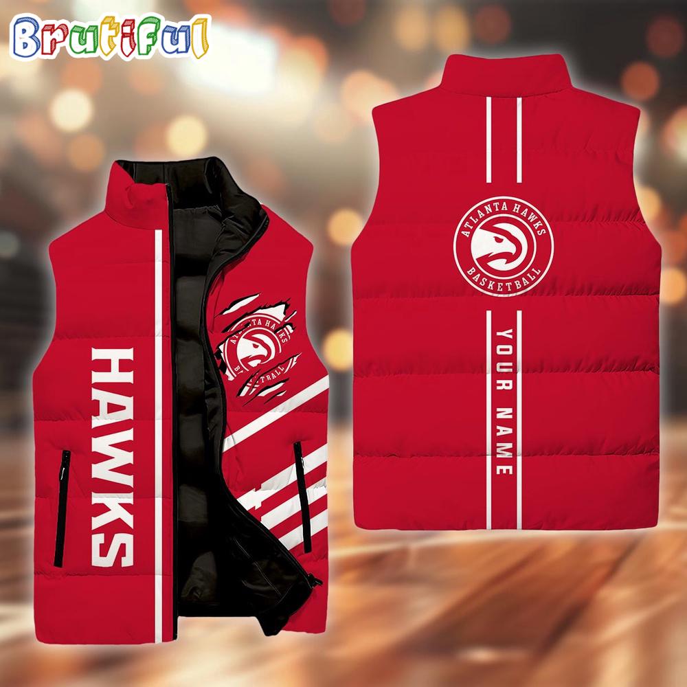 NCAA Atlanta Hawks Sport Team Personalized Sleeveless Down Puffer Jacket