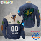 NCAA Baylor Bears Sport Team Custom Name And Number Buttoned Collar Sweatshirt