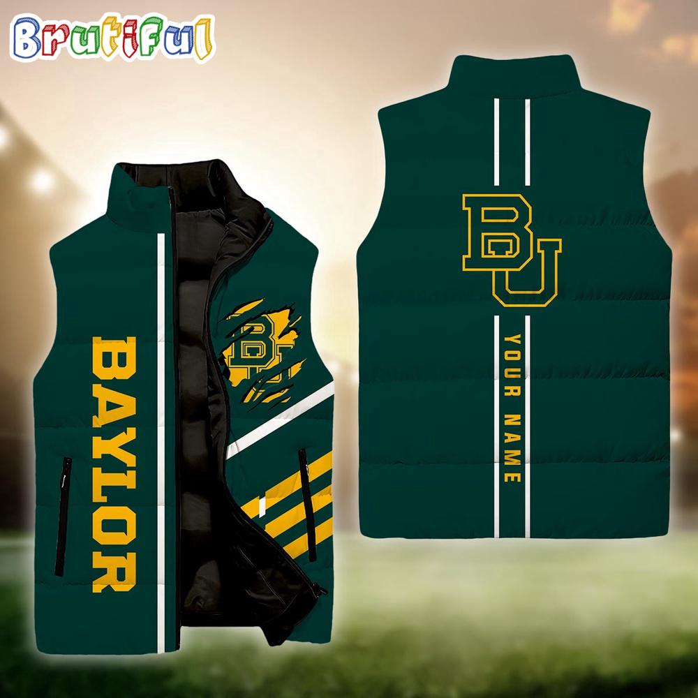 NCAA Baylor Bears Sport Team Personalized Sleeveless Down Puffer Jacket