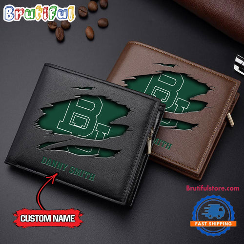 NCAA Baylor Bears Sporty Custom Men’s Leather Wallet