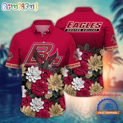 NCAA Boston College Eagles Flower Tropical Summer Beach Hawaiian Shirt