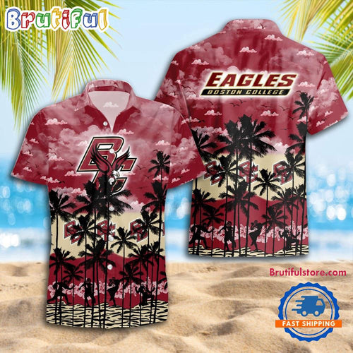 NCAA Boston College Eagles Palm Tree Hawaiian Shirt