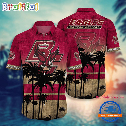 NCAA Boston College Eagles Palm Tree Tropical Summer Beach Hawaiian Shirt