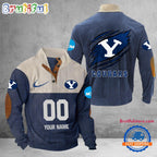NCAA BYU Cougars Sport Team Custom Name And Number Buttoned Collar Sweatshirt