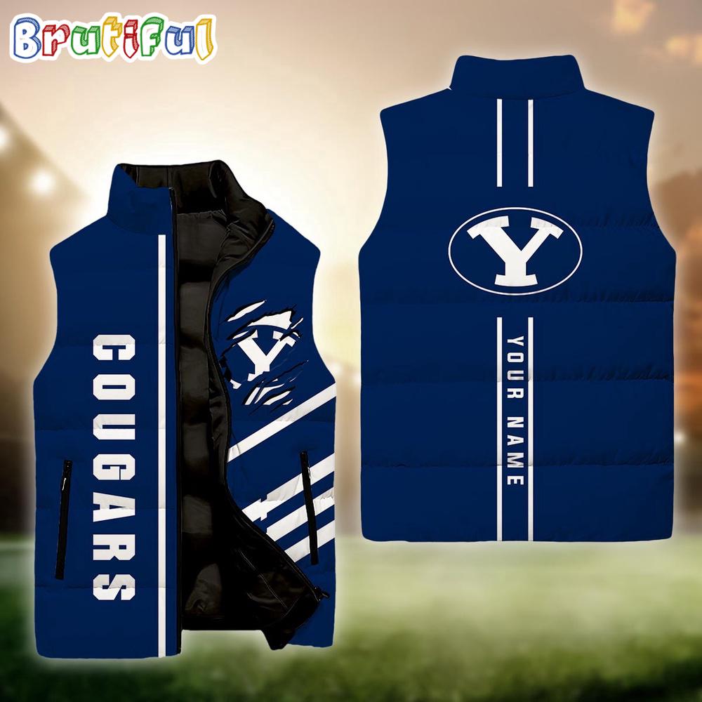 NCAA BYU Cougars Sport Team Personalized Sleeveless Down Puffer Jacket