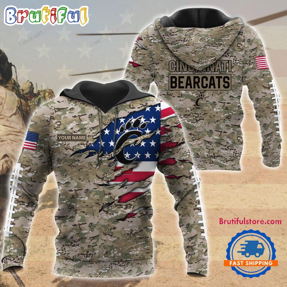NCAA Cincinnati Bearcats Military Veterans Camouflage Hoodie