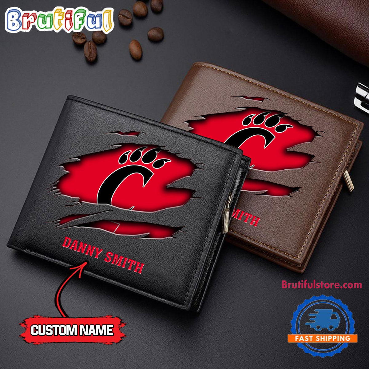 NCAA Cincinnati Bearcats Sporty Custom Men’s Leather Wallet