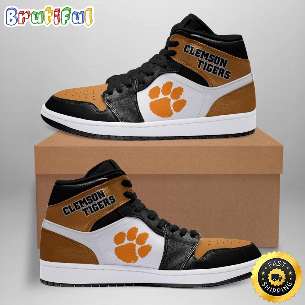 NCAA Clemson Tigers Air Jordan 1 High Sneakers Chic Retro Jordan 1 Line