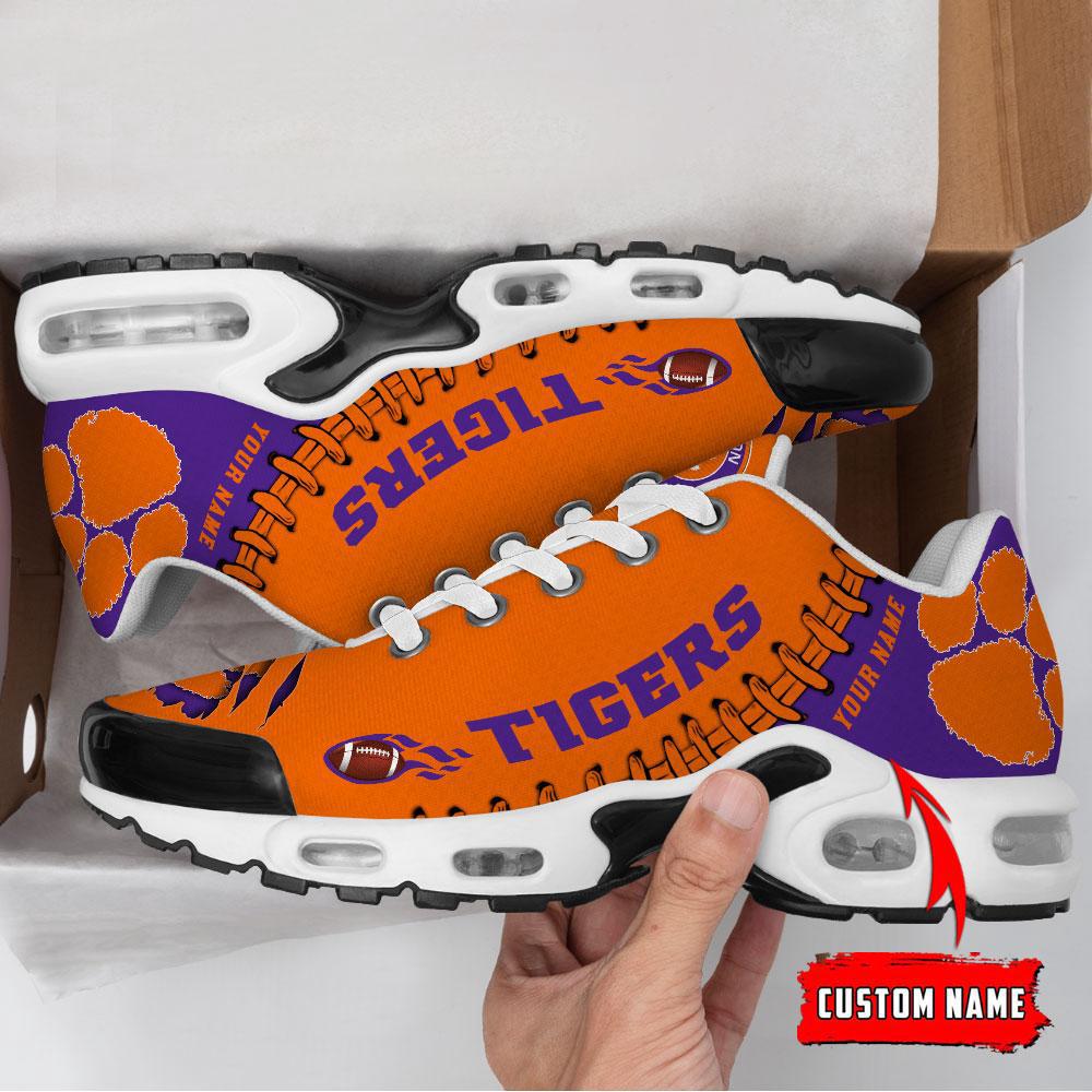 NCAA Clemson Tigers Football Custom New Design Air Max Plus Shoes Running Sneakers