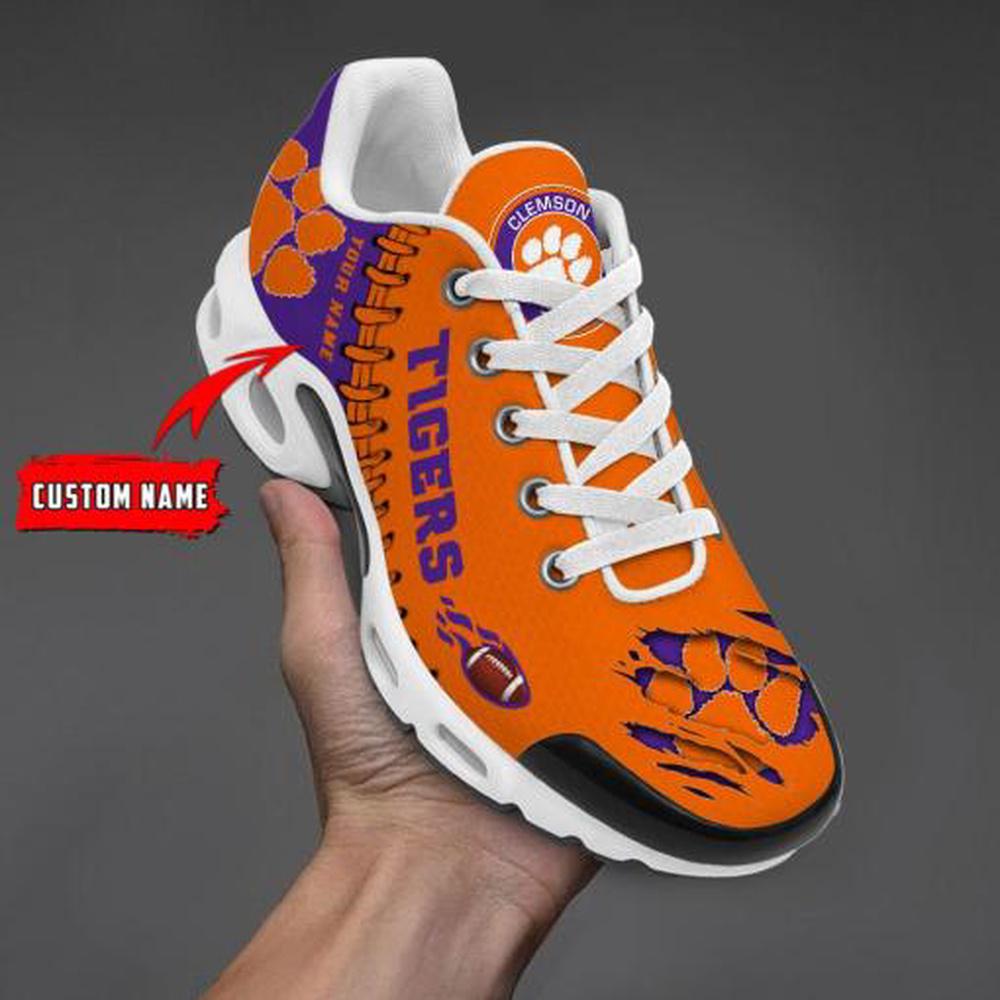 NCAA Clemson Tigers Football Custom New Design Air Max Plus Shoes Running Sneakers