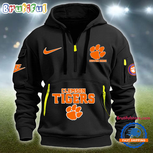 NCAA Clemson Tigers Heavy Hoodie, Sporty Quarter Zip Hoodie