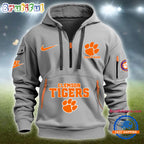 NCAA Clemson Tigers Heavy Hoodie, Sporty Quarter Zip Hoodie