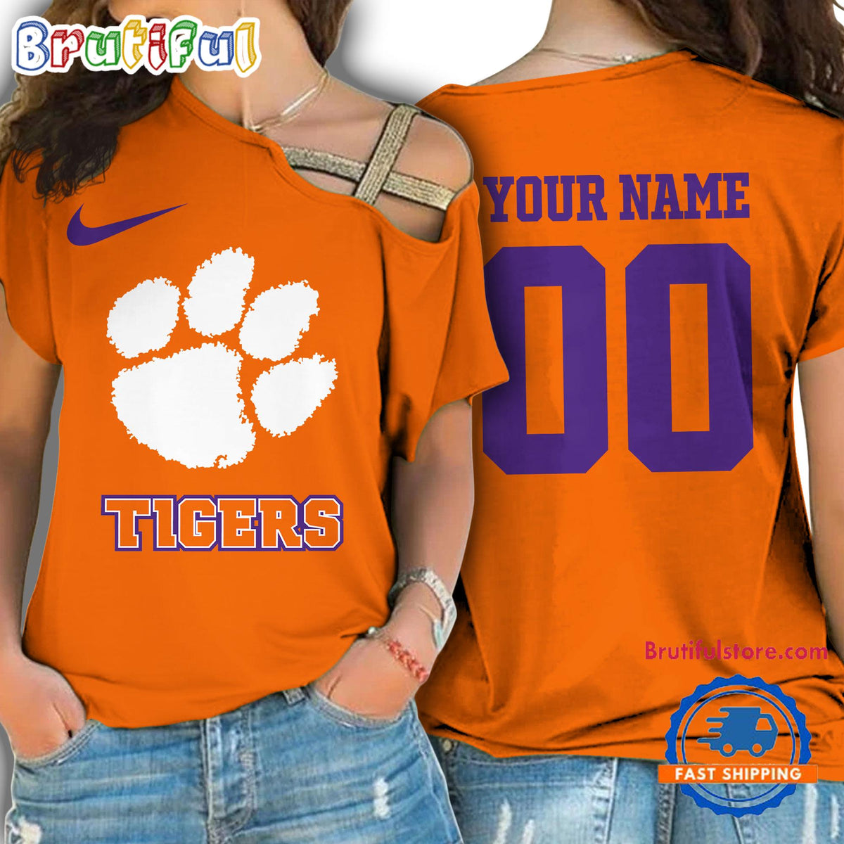 NCAA Clemson Tigers Special Sport Team Custom Women’s One Shoulder Shirt