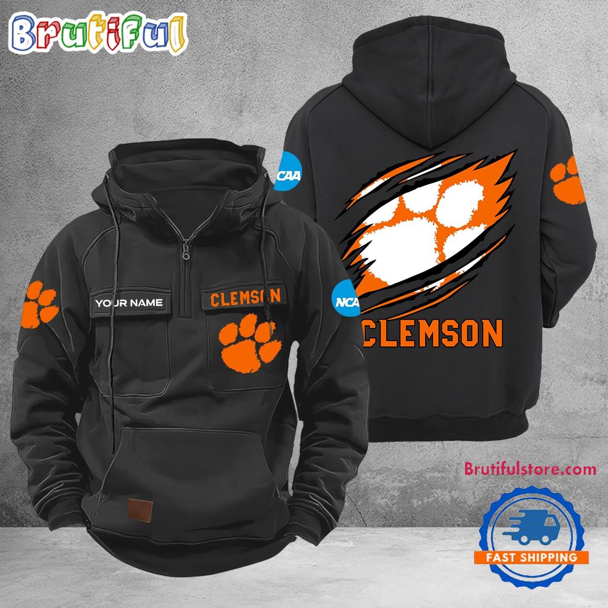 NCAA Clemson Tigers Sport Team Design Logo Name Cargo Hoodie