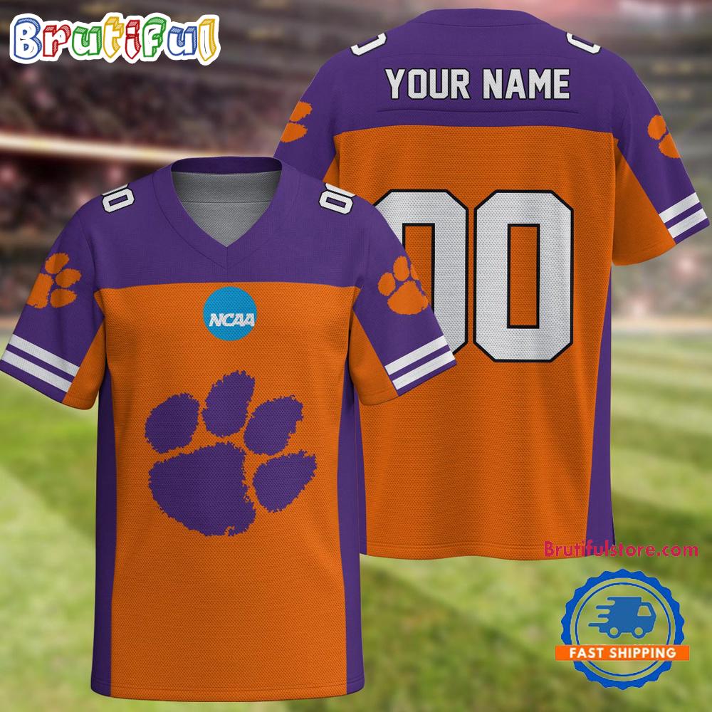 NCAA Clemson Tigers Sport Team New Season Personalized Football Jersey