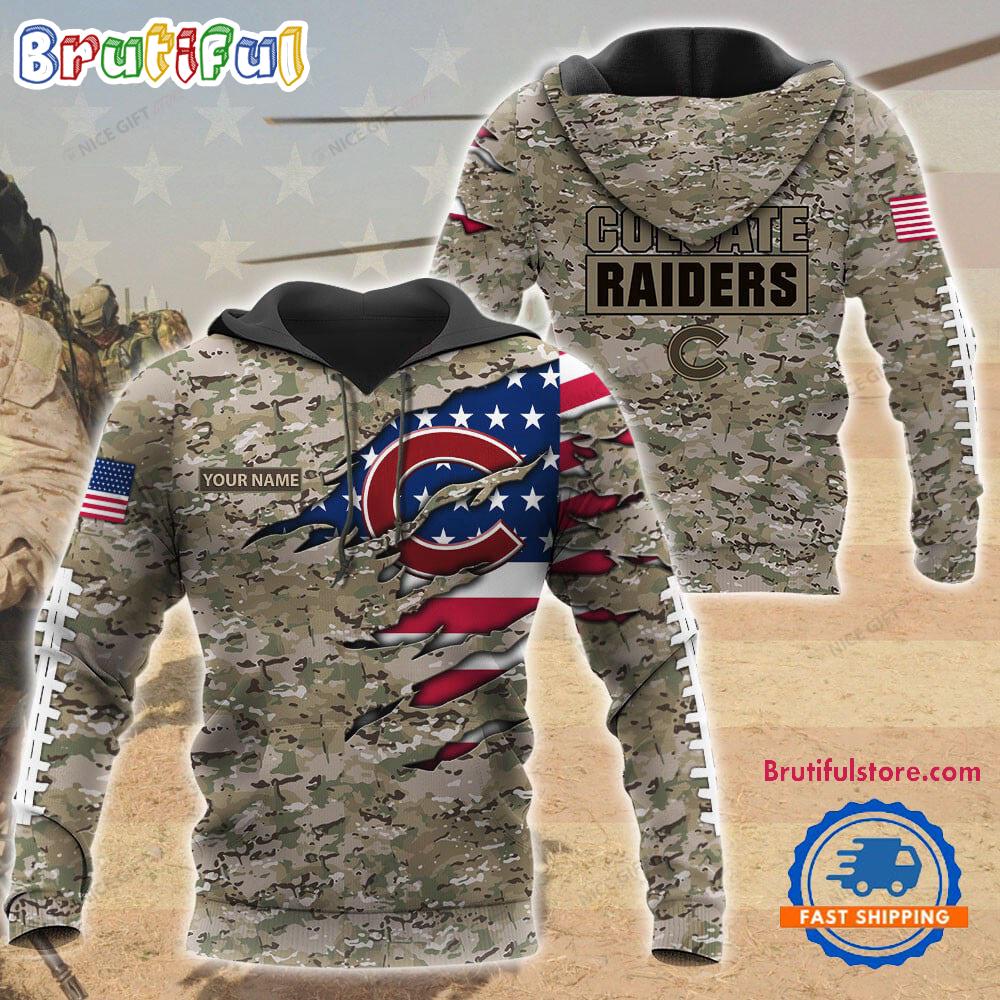 NCAA Colgate Raiders Military Veterans Camouflage Hoodie