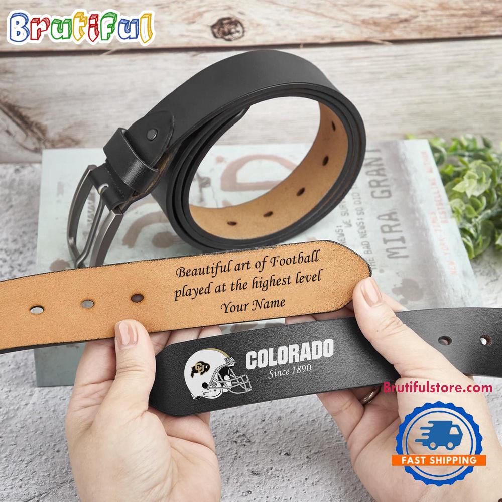 NCAA Colorado Buffaloes Sport Logo Helmets Men’s Leather Belt