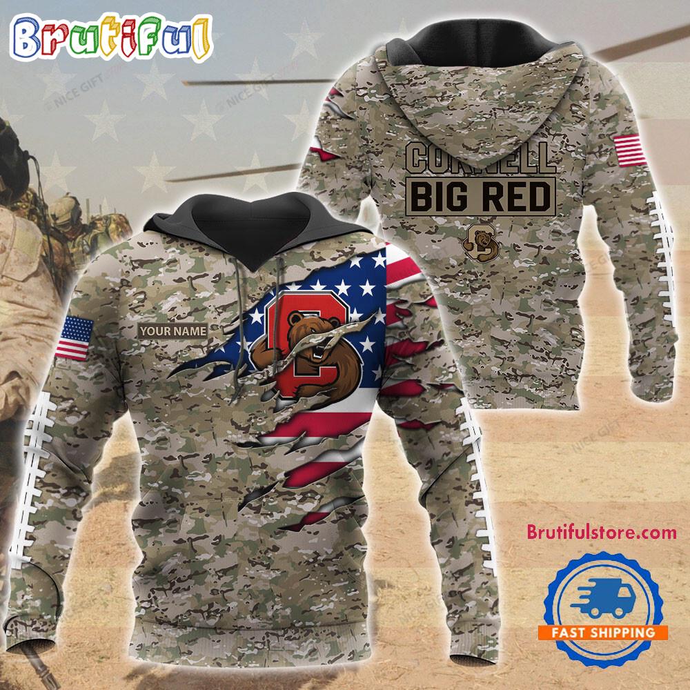 NCAA Cornell Big Red Military Veterans Camouflage Hoodie