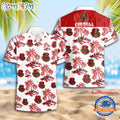 NCAA Cornell Big Red Sporty Aloha Summer Hawaiian Shirt