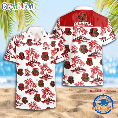 NCAA Cornell Big Red Sporty Aloha Summer Hawaiian Shirt