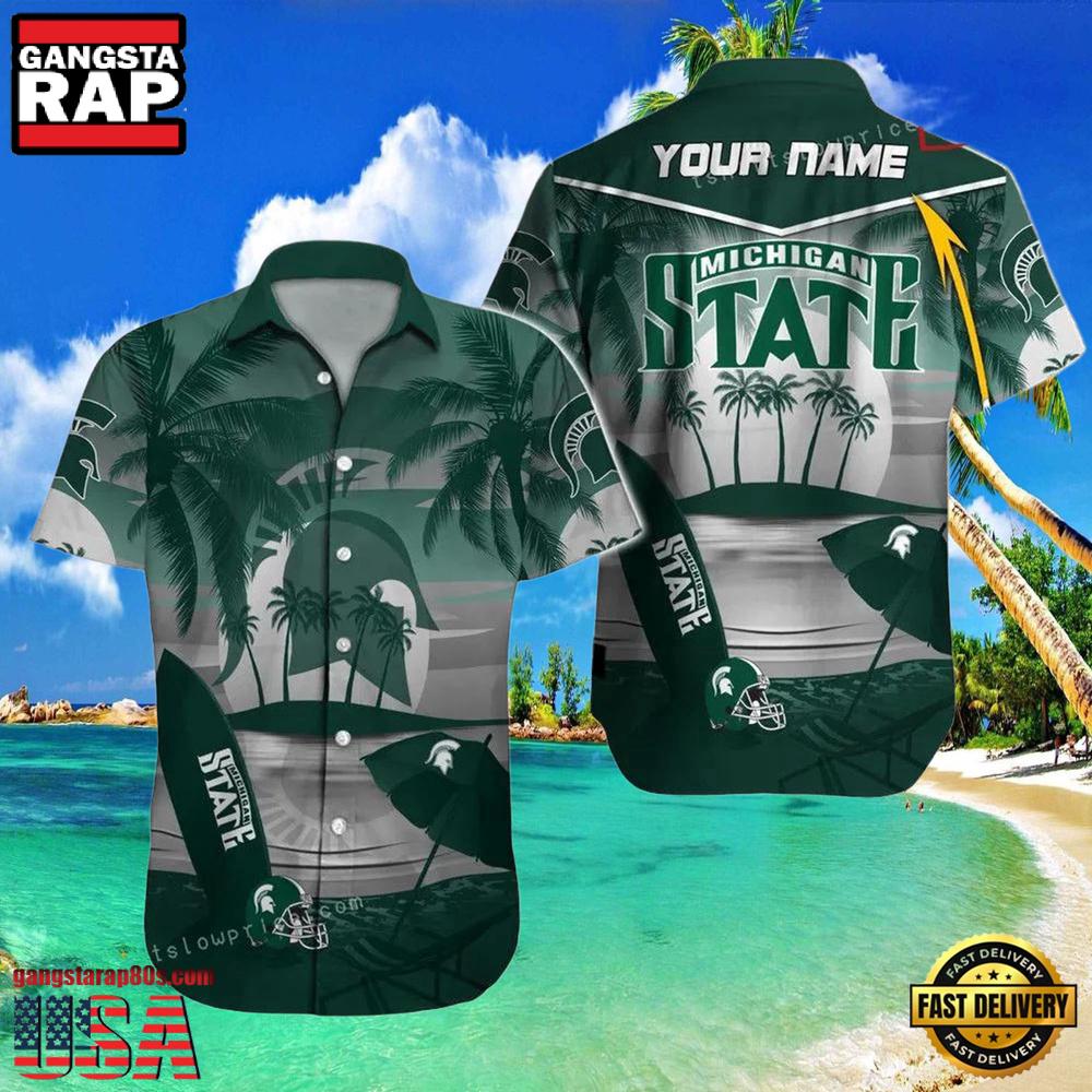 NCAA Custom Michigan State Spartans Style Hot Trending Summer Aloha Hawaiian Shirt For Men And Women