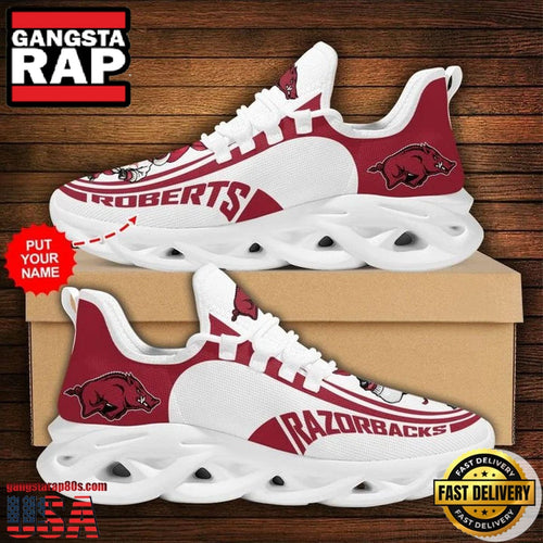 NCAA Custom Name Arkansas Razorbacks Sneaker Unique Design Max Soul Shoes Running Sneakers