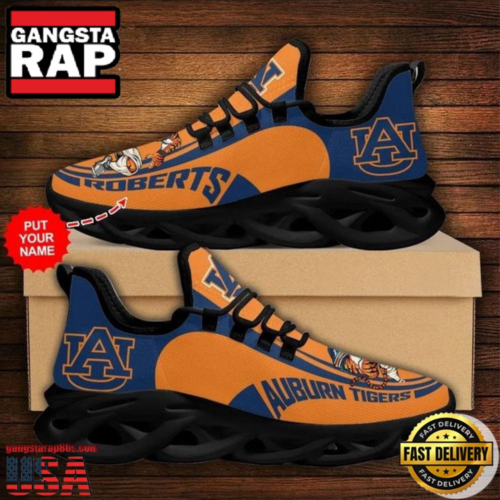 NCAA Custom Name Auburn Tigers Sneaker Unique Design Max Soul Shoes Running Sneakers