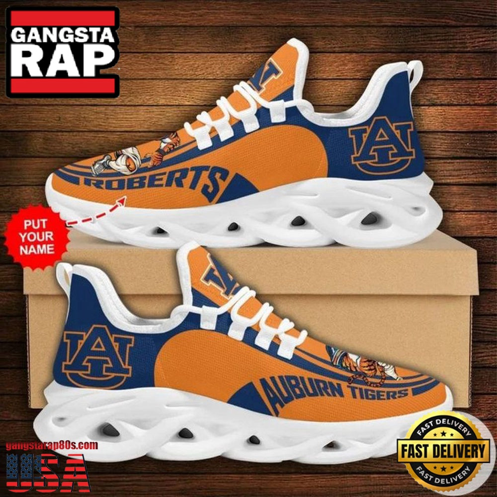 NCAA Custom Name Auburn Tigers Sneaker Unique Design Max Soul Shoes Running Sneakers