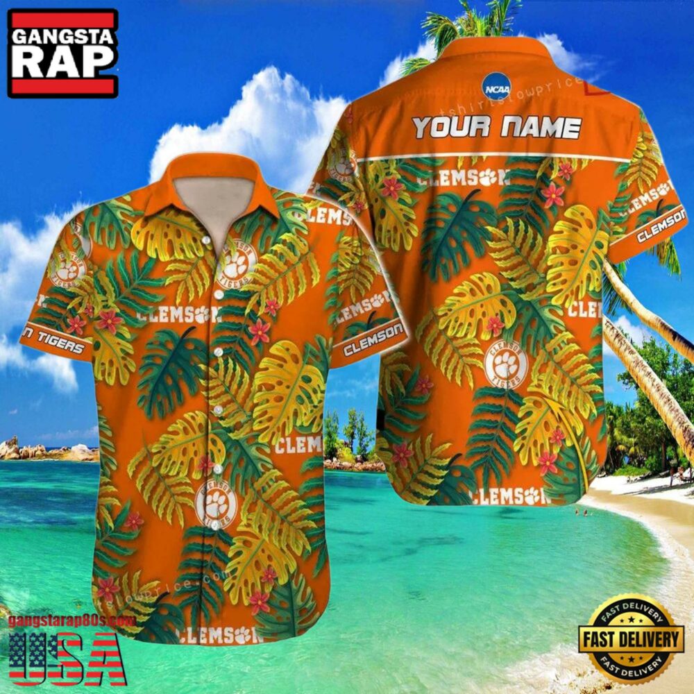 NCAA Custom Name Clemson Tigers Hawaiian Shirt Cheap For Mens Womens.jpg
