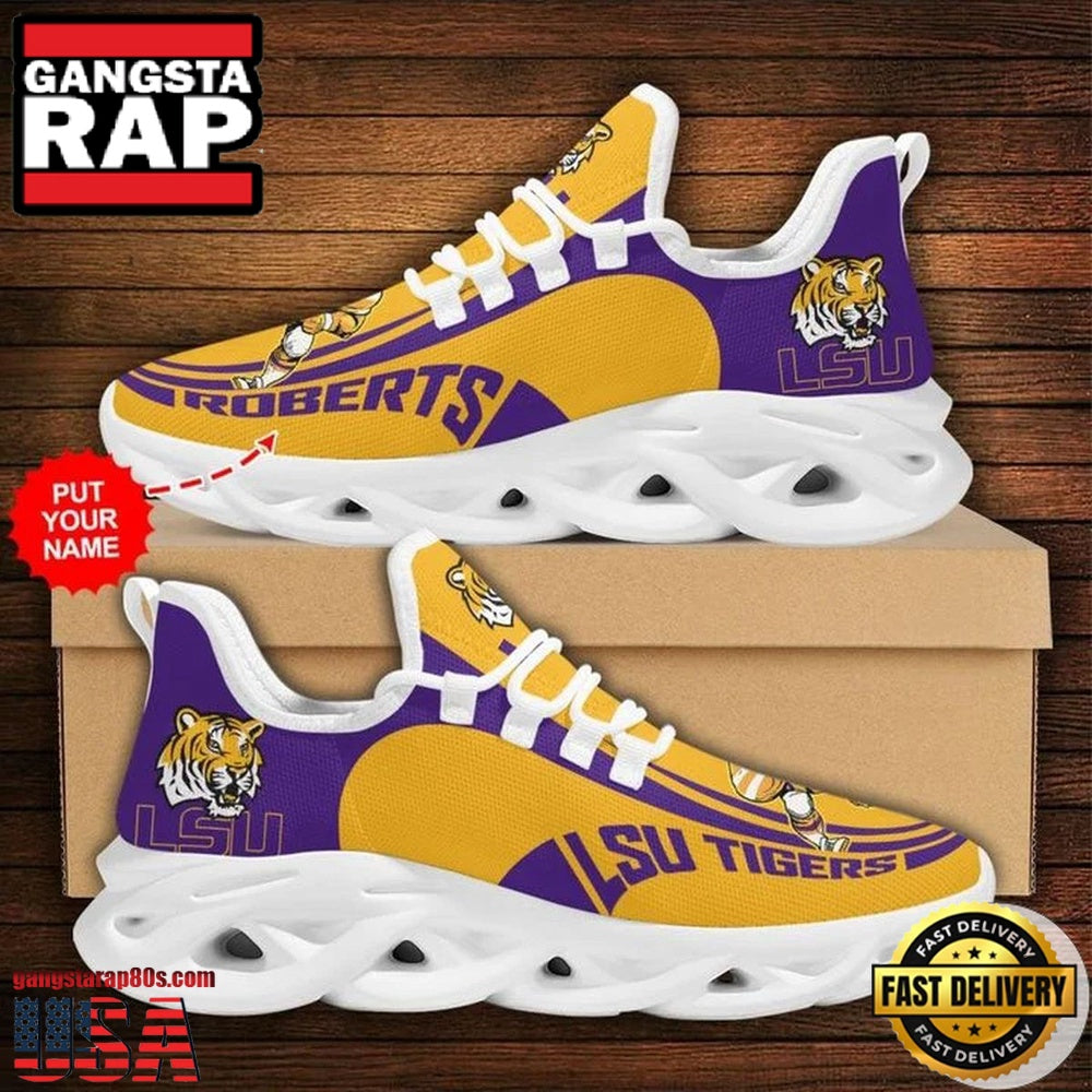 NCAA Custom Name Lsu Tigers Sneaker Unique Design Max Soul Shoes Running Sneakers
