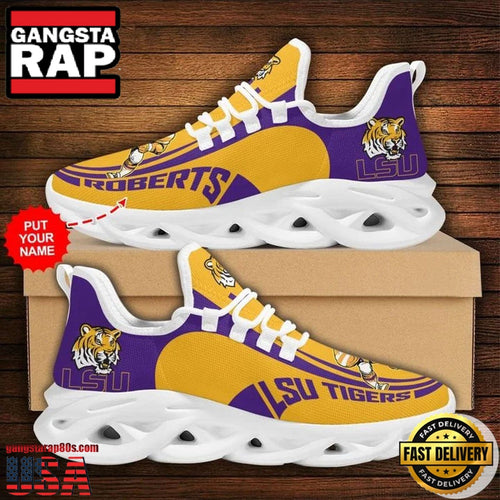 NCAA Custom Name Lsu Tigers Sneaker Unique Design Max Soul Shoes Running Sneakers