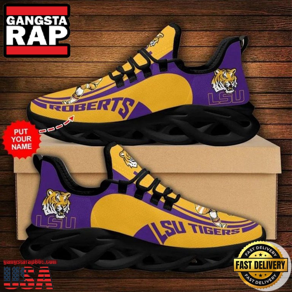 NCAA Custom Name Lsu Tigers Sneaker Unique Design Max Soul Shoes Running Sneakers