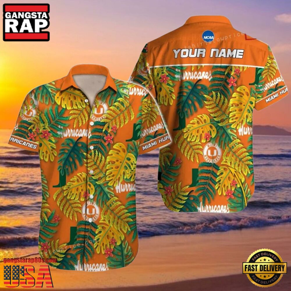 NCAA Custom Name Miami Hurricanes Hawaiian Shirt Cheap.jpg