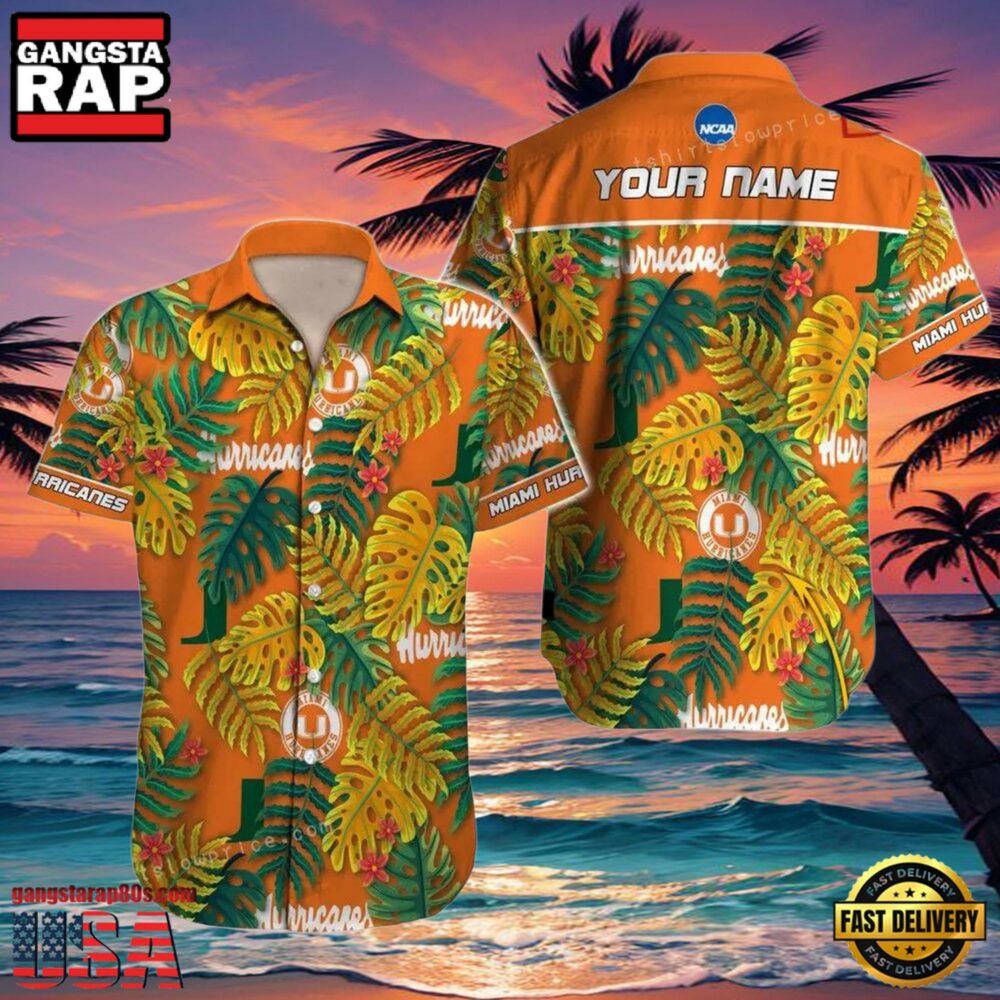 NCAA Custom Name Miami Hurricanes Hawaiian Shirt Cheap.jpg