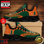 NCAA Custom Name Miami Hurricanes Sneaker Unique Design Max Soul Shoes Running Sneakers